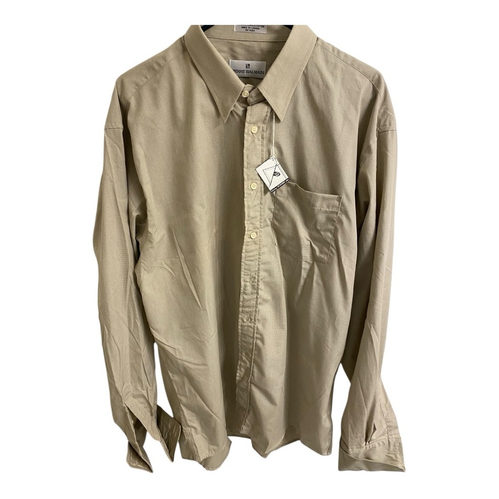 Pierre Balmain cotton dress shirt with French cuffs 16 1/2 36-37